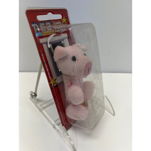 VTG PEZ Barnyard Buddies Pig Candy Dispenser Keychain with Candy Roll NIB Y2K - Picture 2 of 7